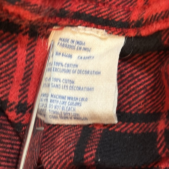 American Eagle Athletic Fit Red Plaid Flannel Long Sleeve Button Up Men’s XL - Picture 7 of 9